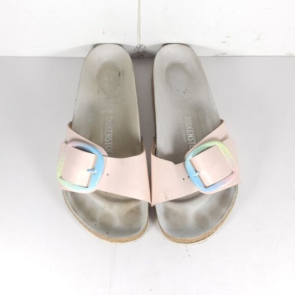 Birkenstock Women's Madrid Big Buckle EU41 US10 Leather Light Pink Slide Sandals - Picture 4 of 16